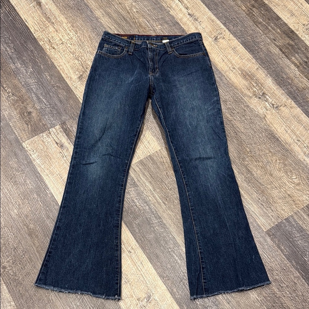 Vintage Abercrombie & Fitch Women's Blue Jeans Cut Off Flare Denim Y2K Size 16